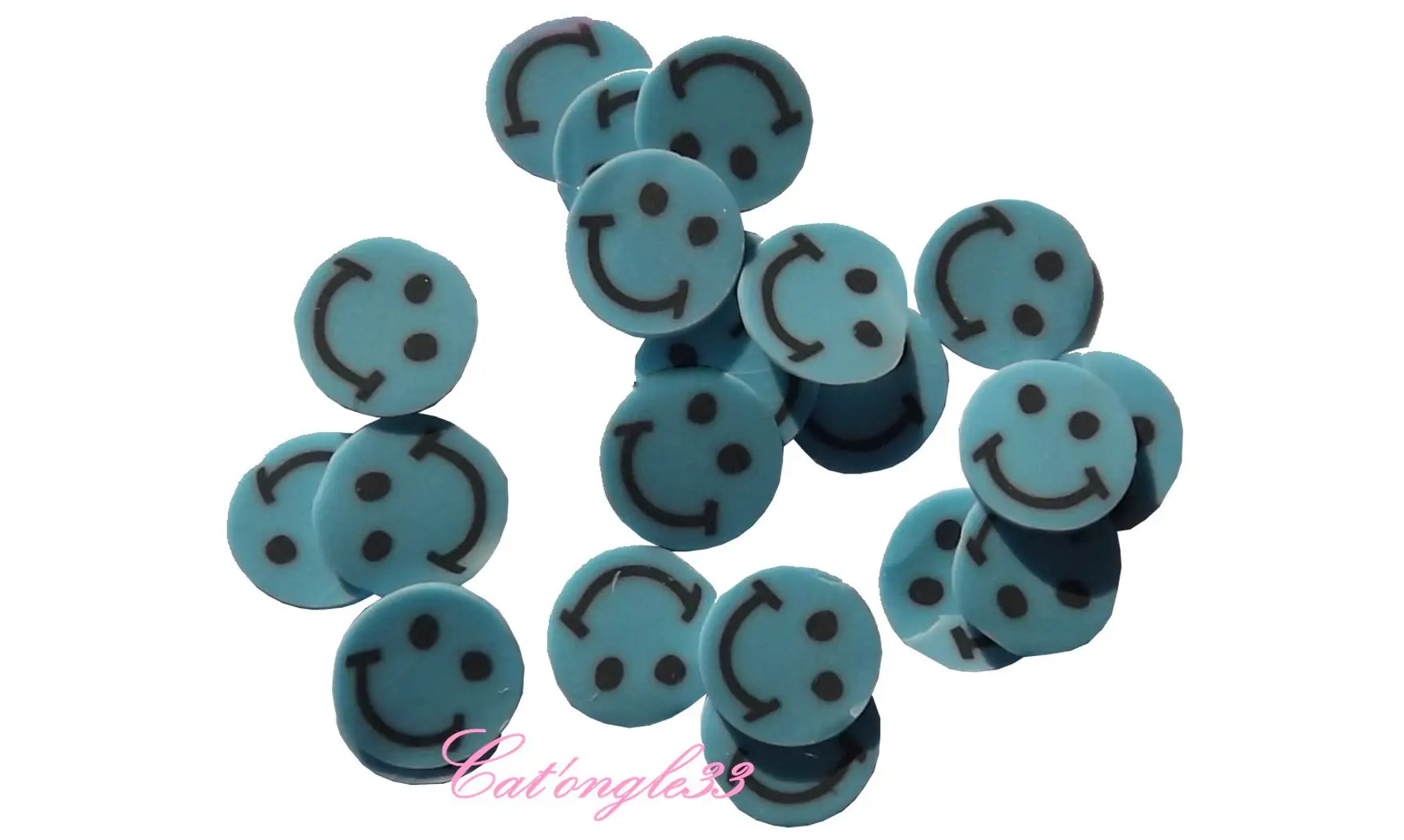 Sachet de fimo smiley bleu
