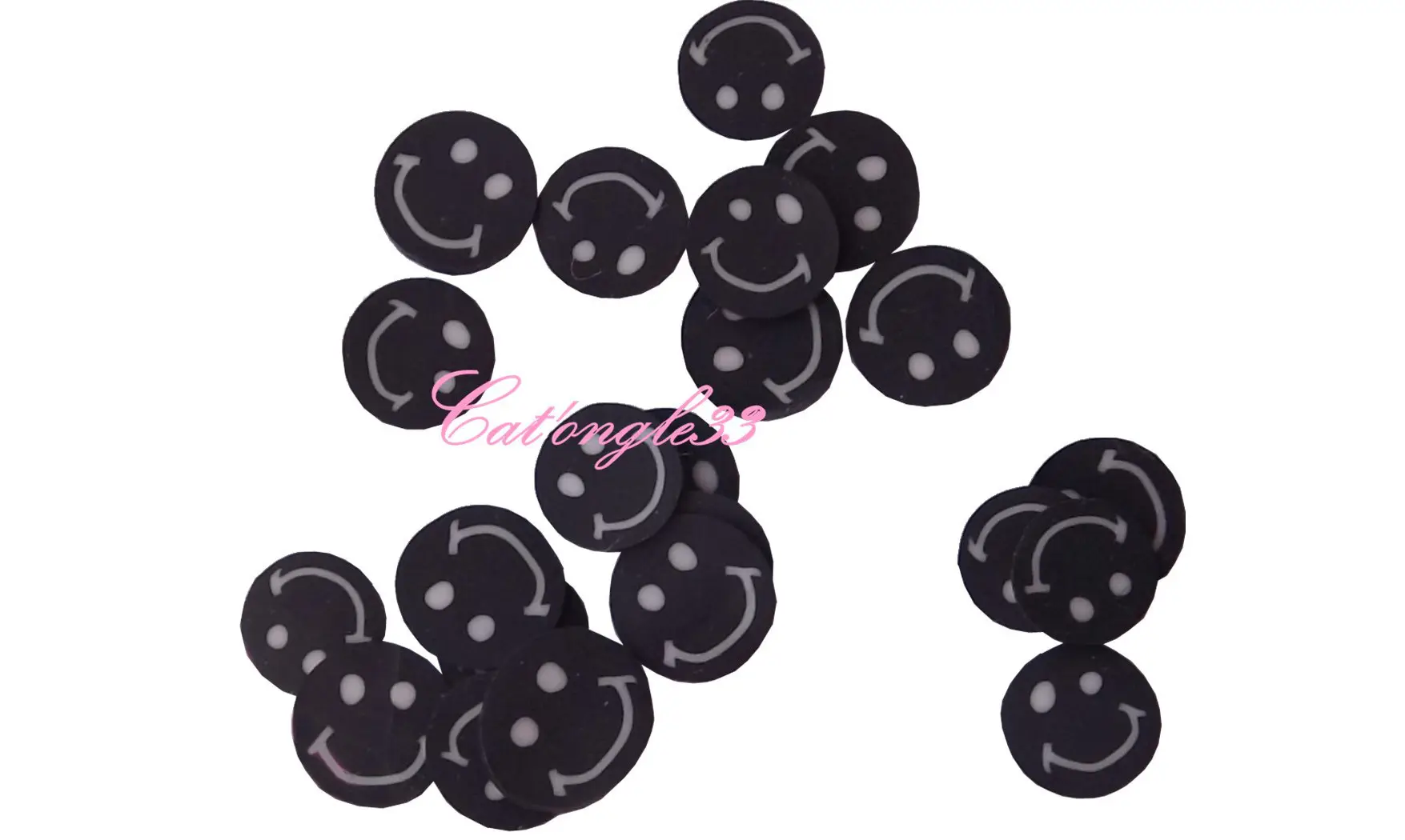Sachet de fimo smiley noir