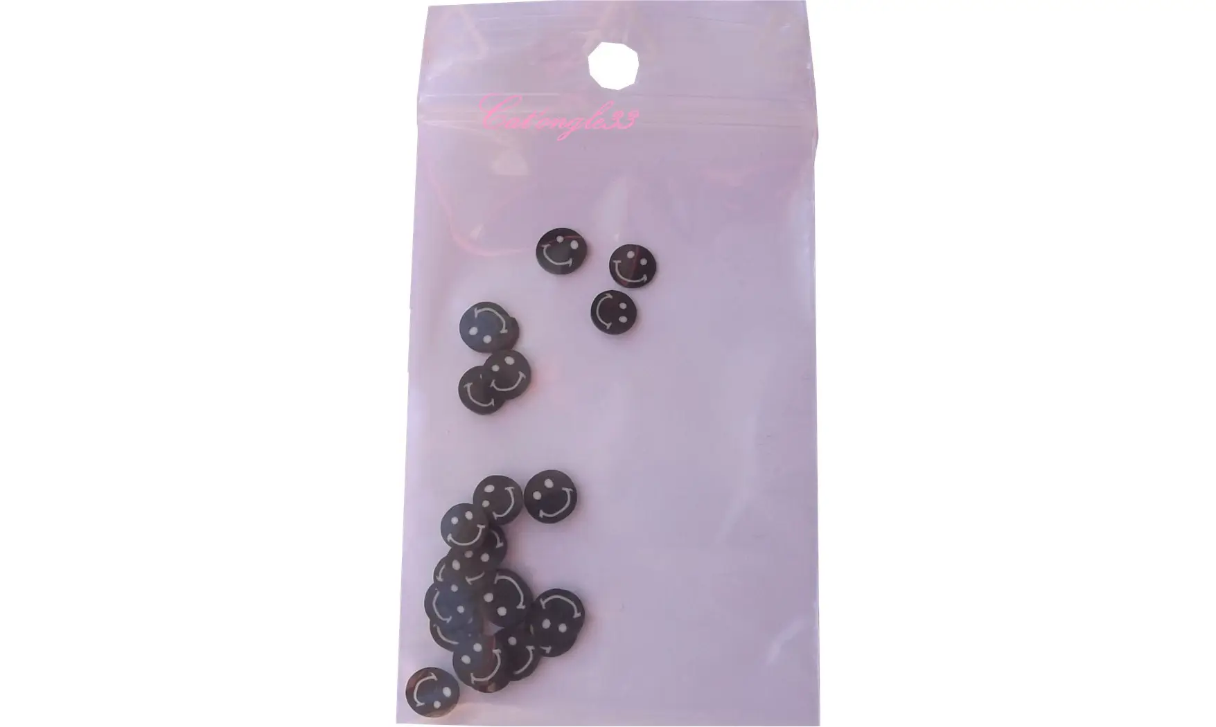 Sachet de fimo smiley noir