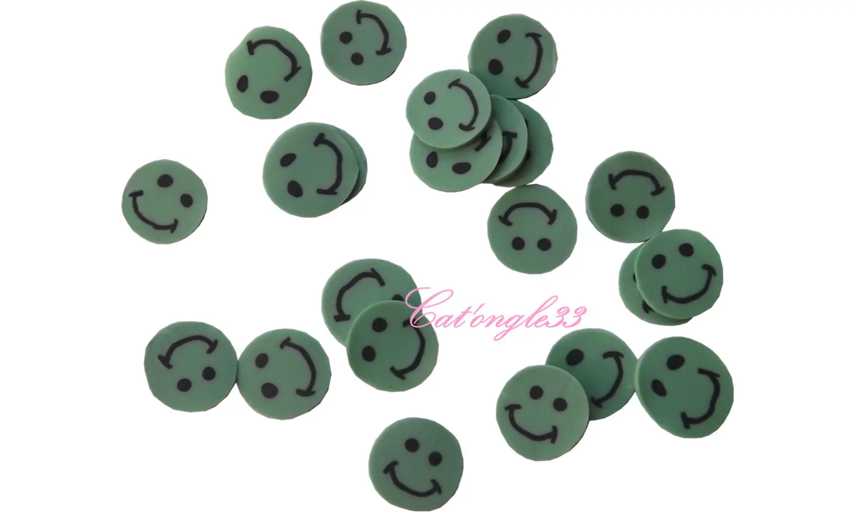 Sachet de fimo smiley vert