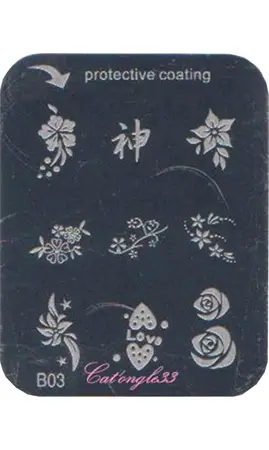 Plaque stamping B03 rectangle nail art