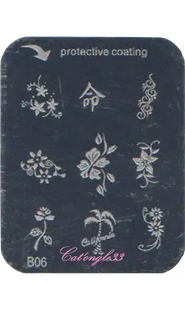 Plaque stamping B06 rectangle nail art
