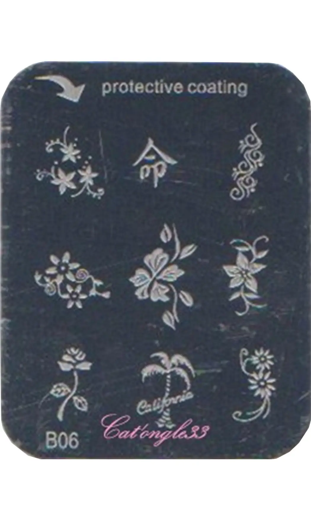 Plaque stamping B06 rectangle nail art
