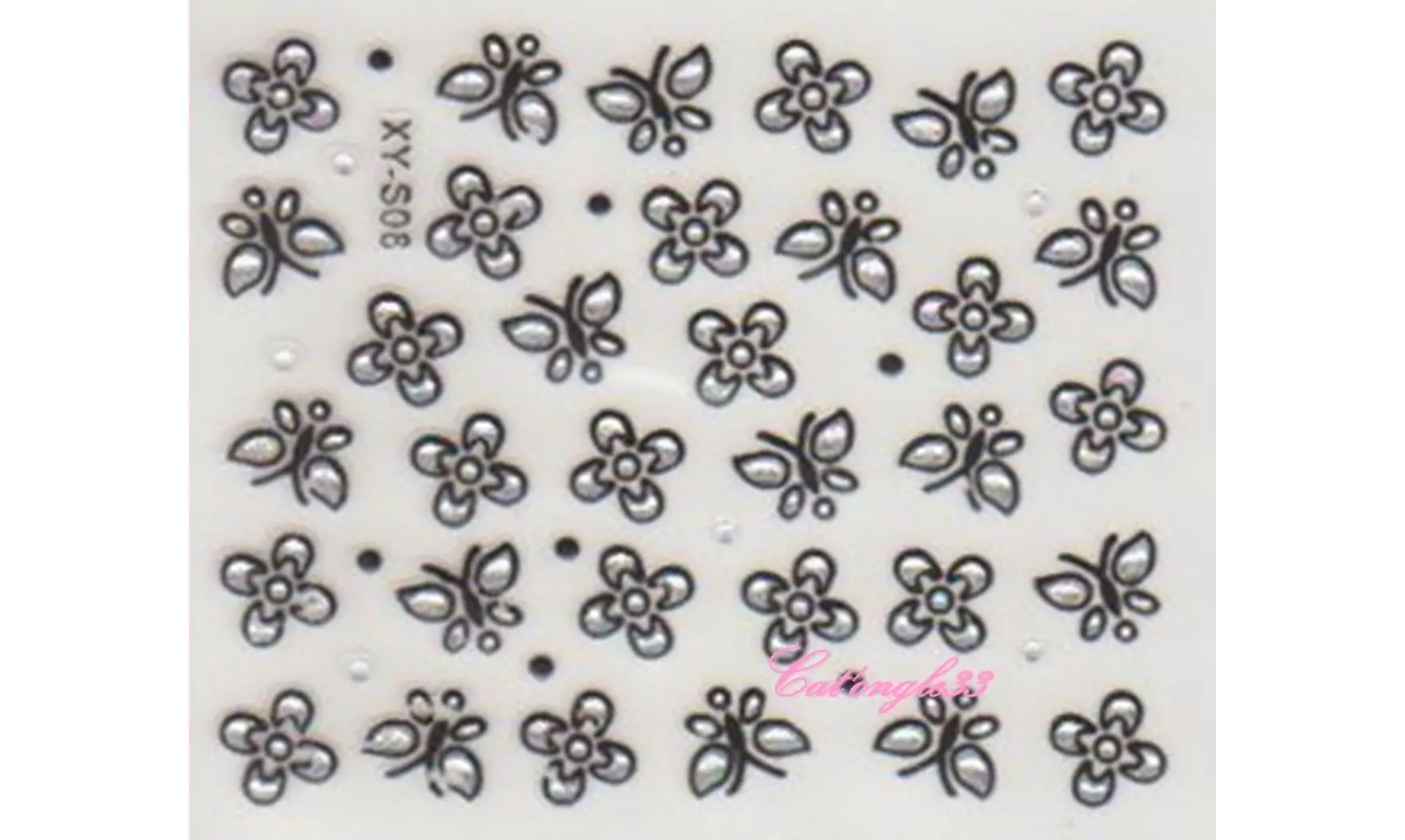 Stickers noir/argent XY-S08