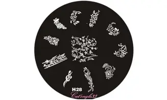 Plaque stamping H28 ronde nail art