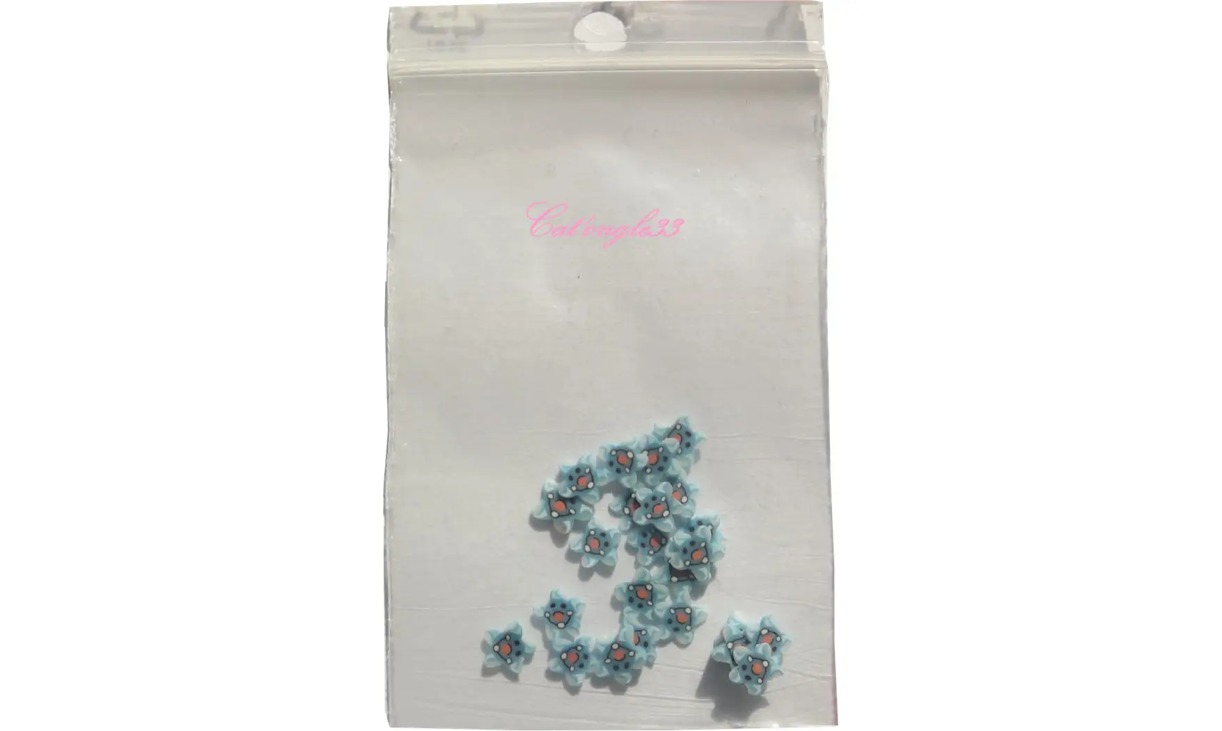 Sachet de fimo étoile de mer bleu