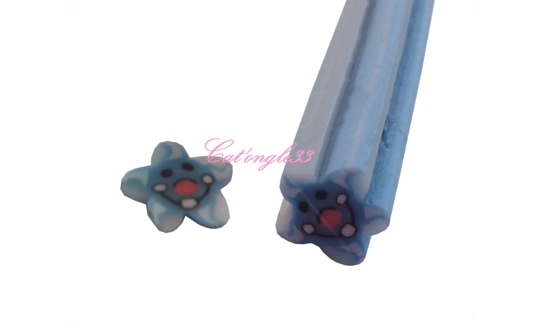 Baton fimo étoile de mer bleu
