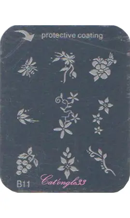 Plaque stamping B11 rectangle nail art