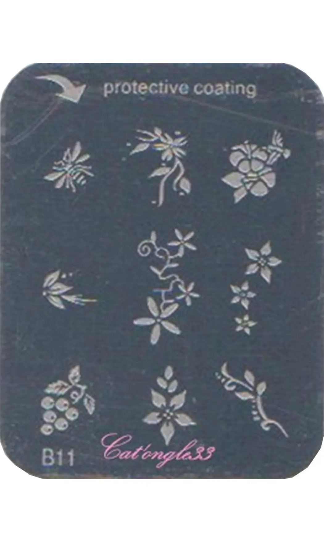 Plaque stamping B11 rectangle nail art