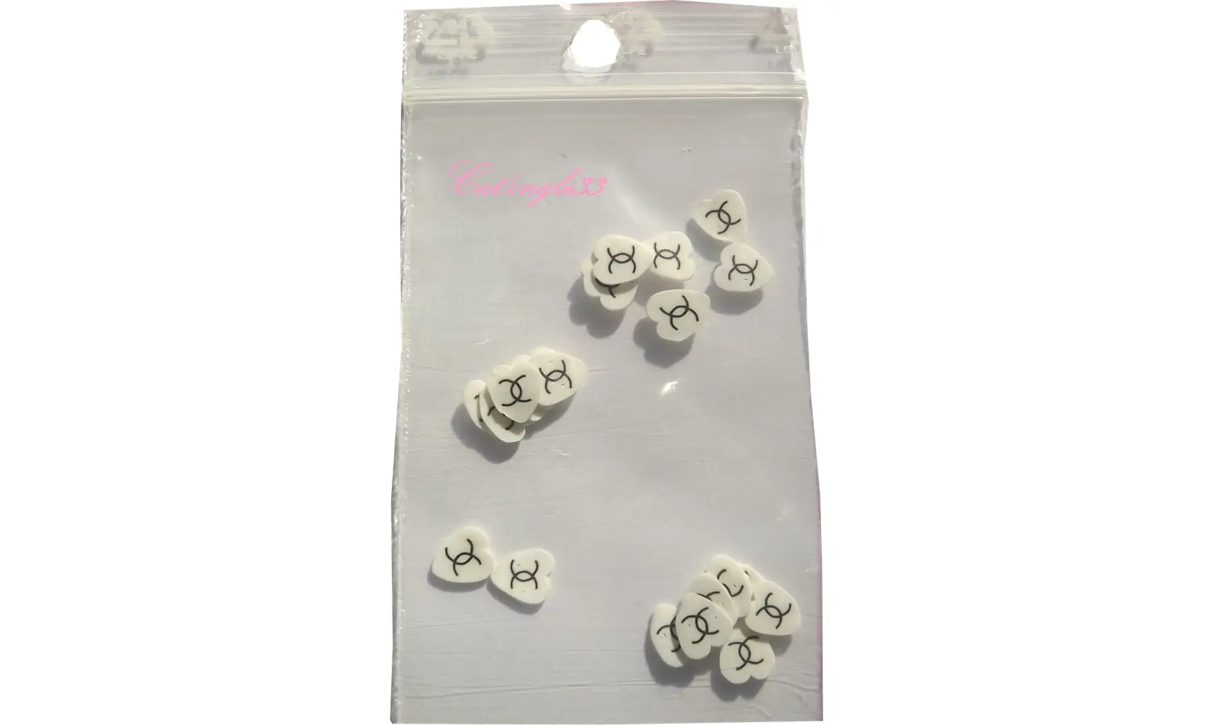 Sachet de fimo divers CC coeur blanc