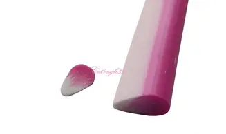 Baton fimo plume rose