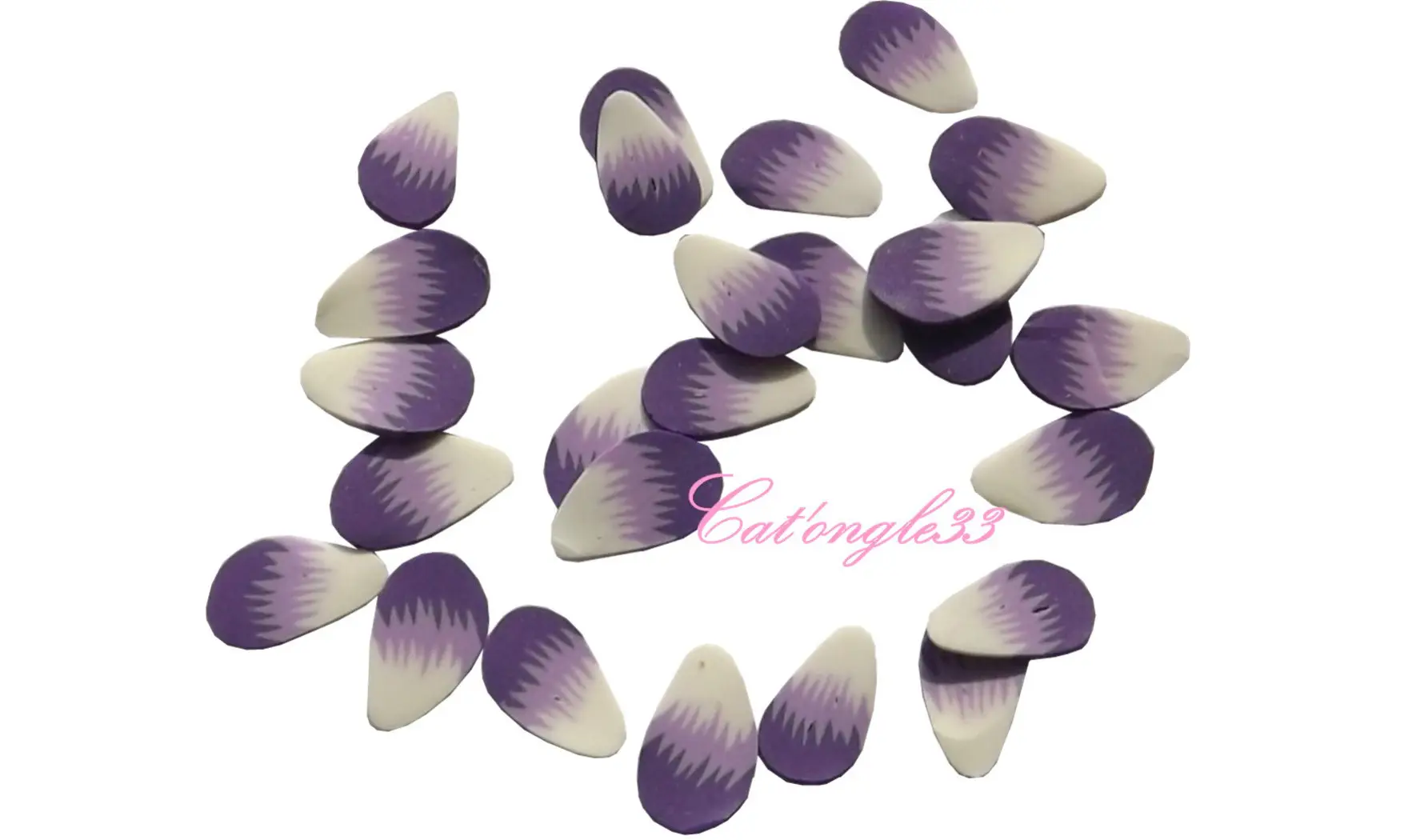 Sachet de fimo plume violette