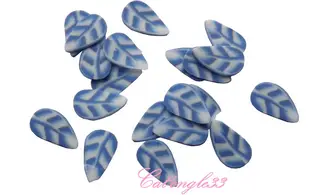 Sachet de fimo plume bleu blanche