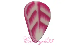 Baton fimo plume rose blanche