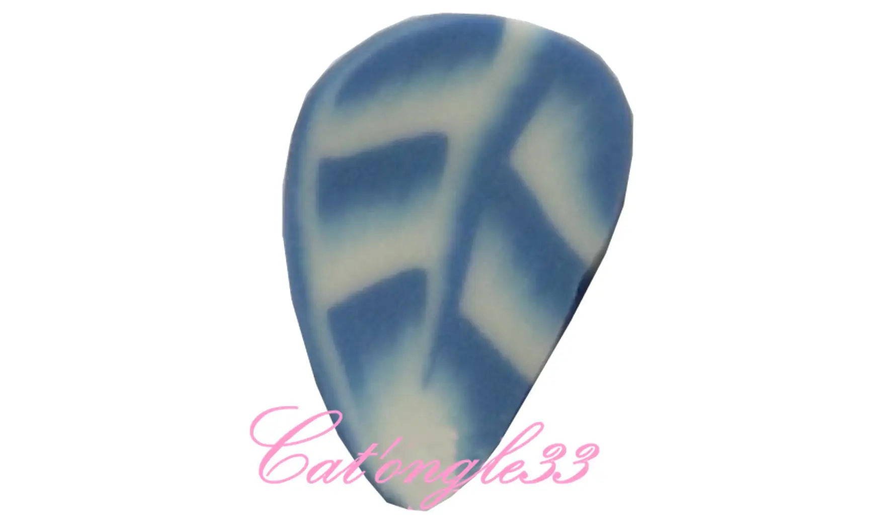 Baton fimo plume bleu blanche