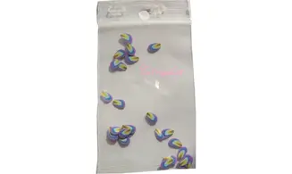Sachet de fimo plume violette multicoule