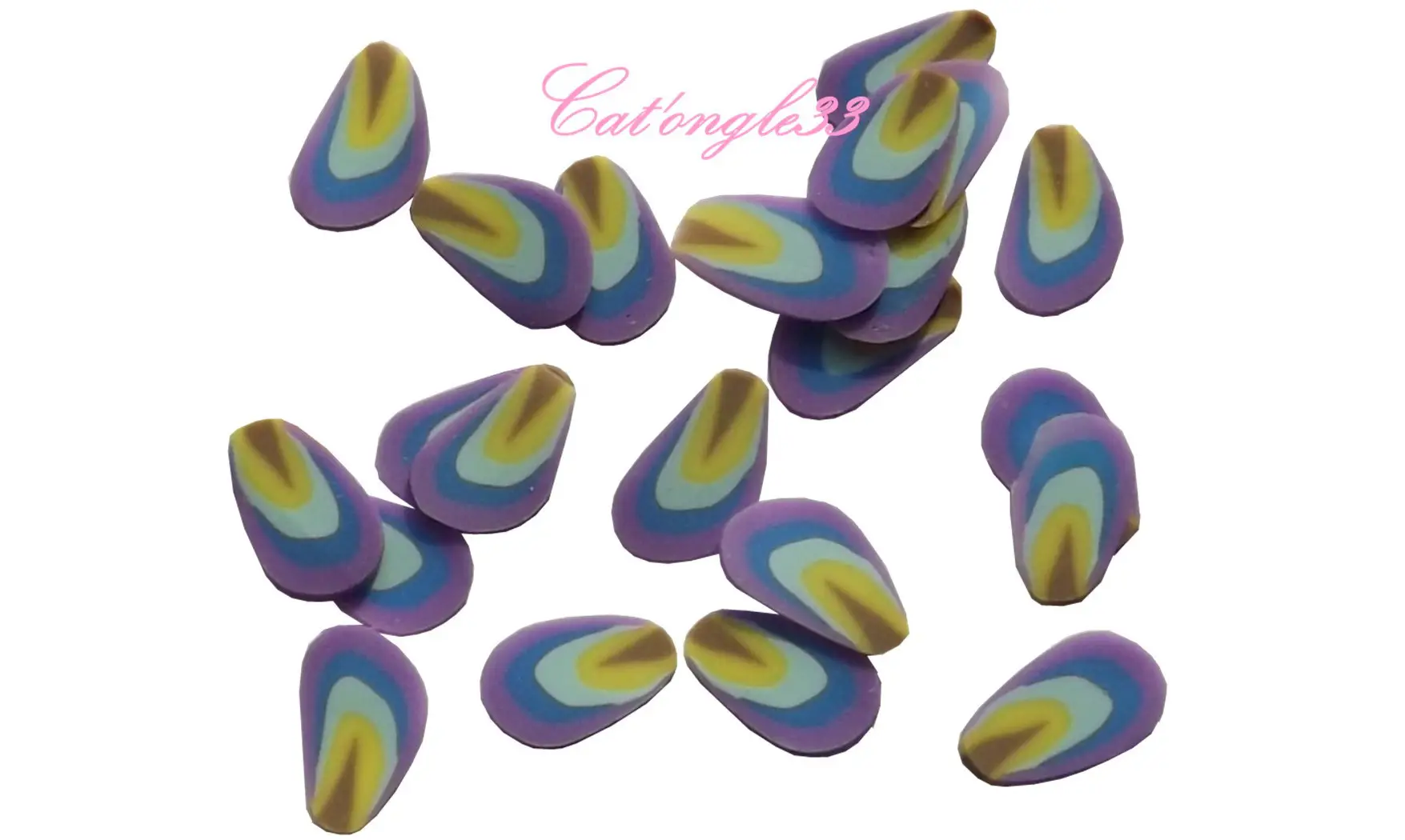 Sachet de fimo plume violette multicoule
