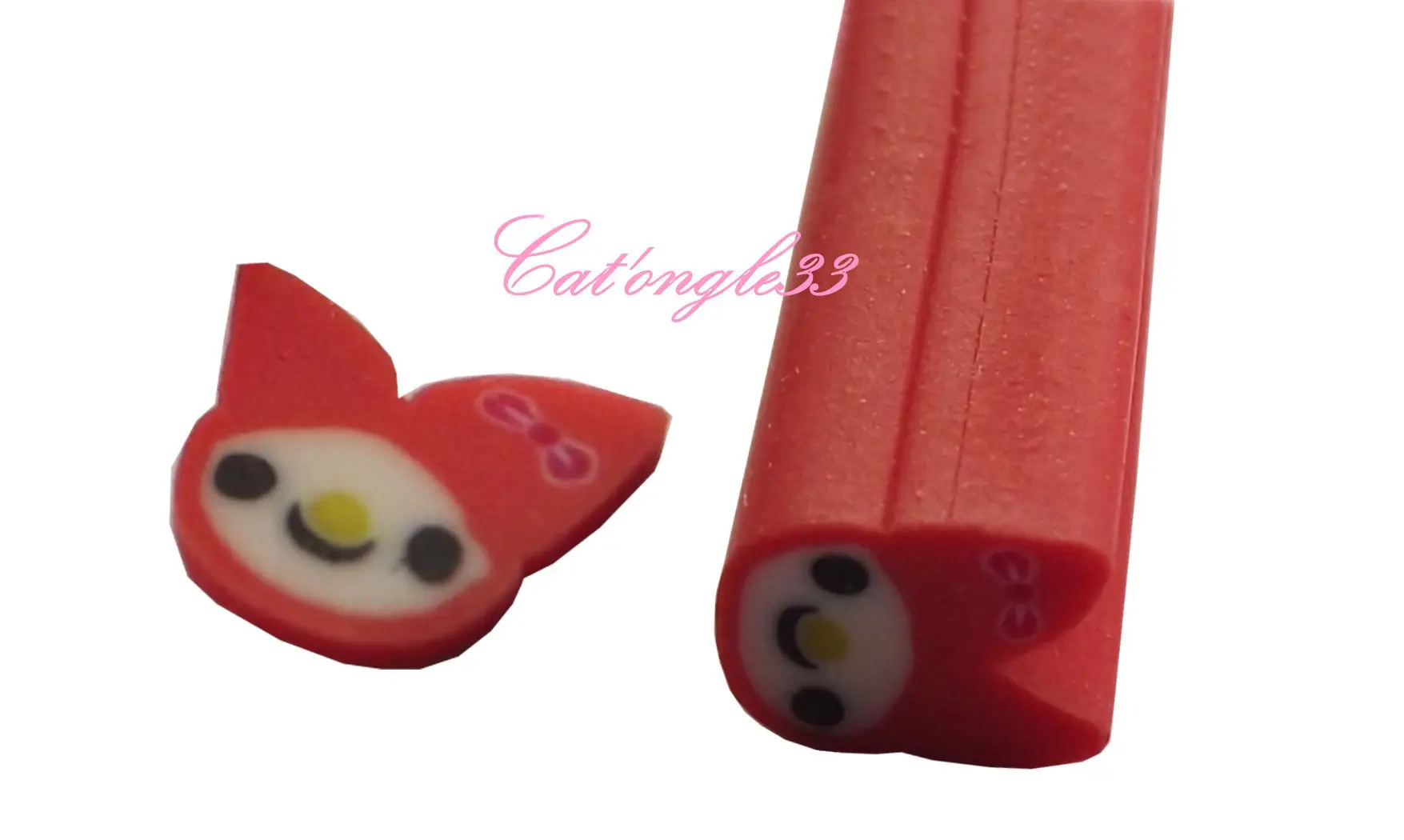 Baton fimo lapin rouge