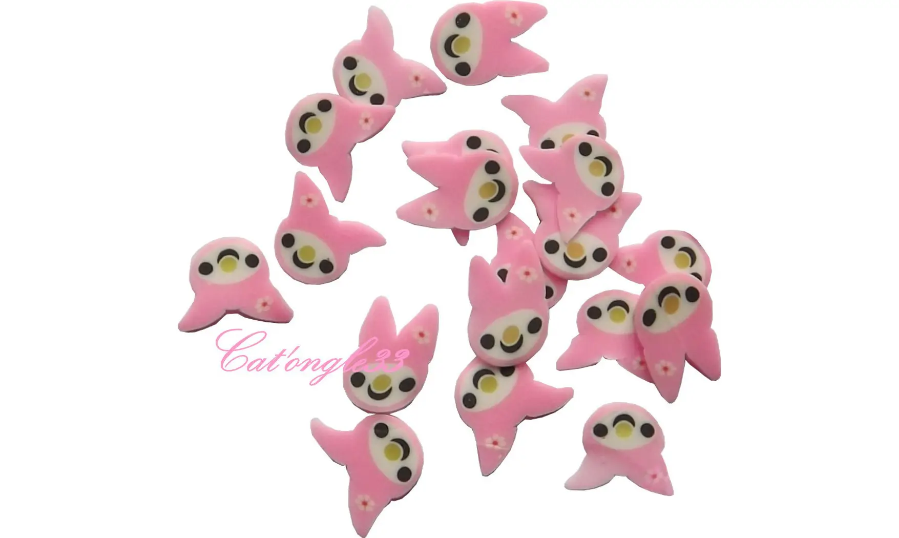Sachet de fimo lapin rose