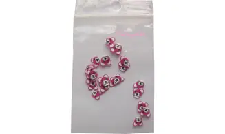 Sachet de fimo ourson fuchsia