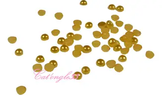 Demi perle jaune orangé