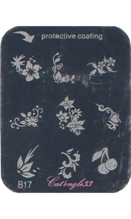 Plaque stamping B17 rectangle nail art