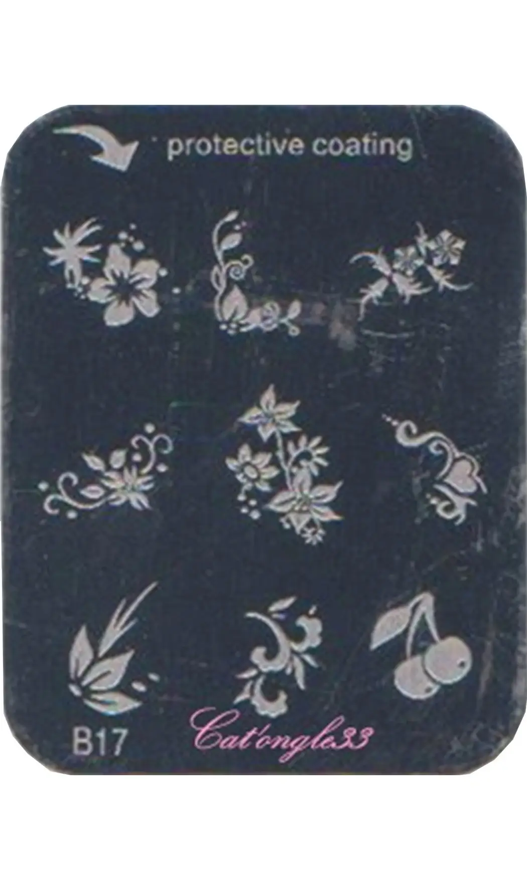 Plaque stamping B17 rectangle nail art
