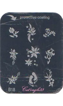 Plaque stamping B18 rectangle nail art