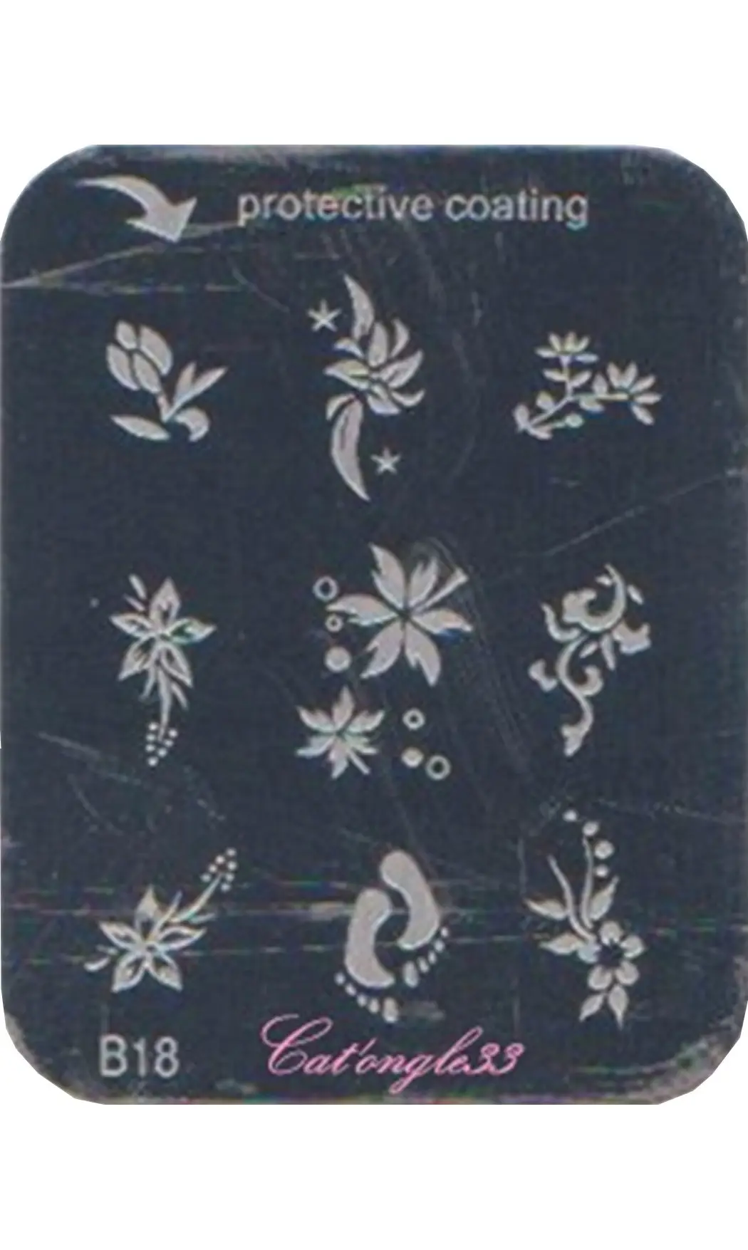 Plaque stamping B18 rectangle nail art