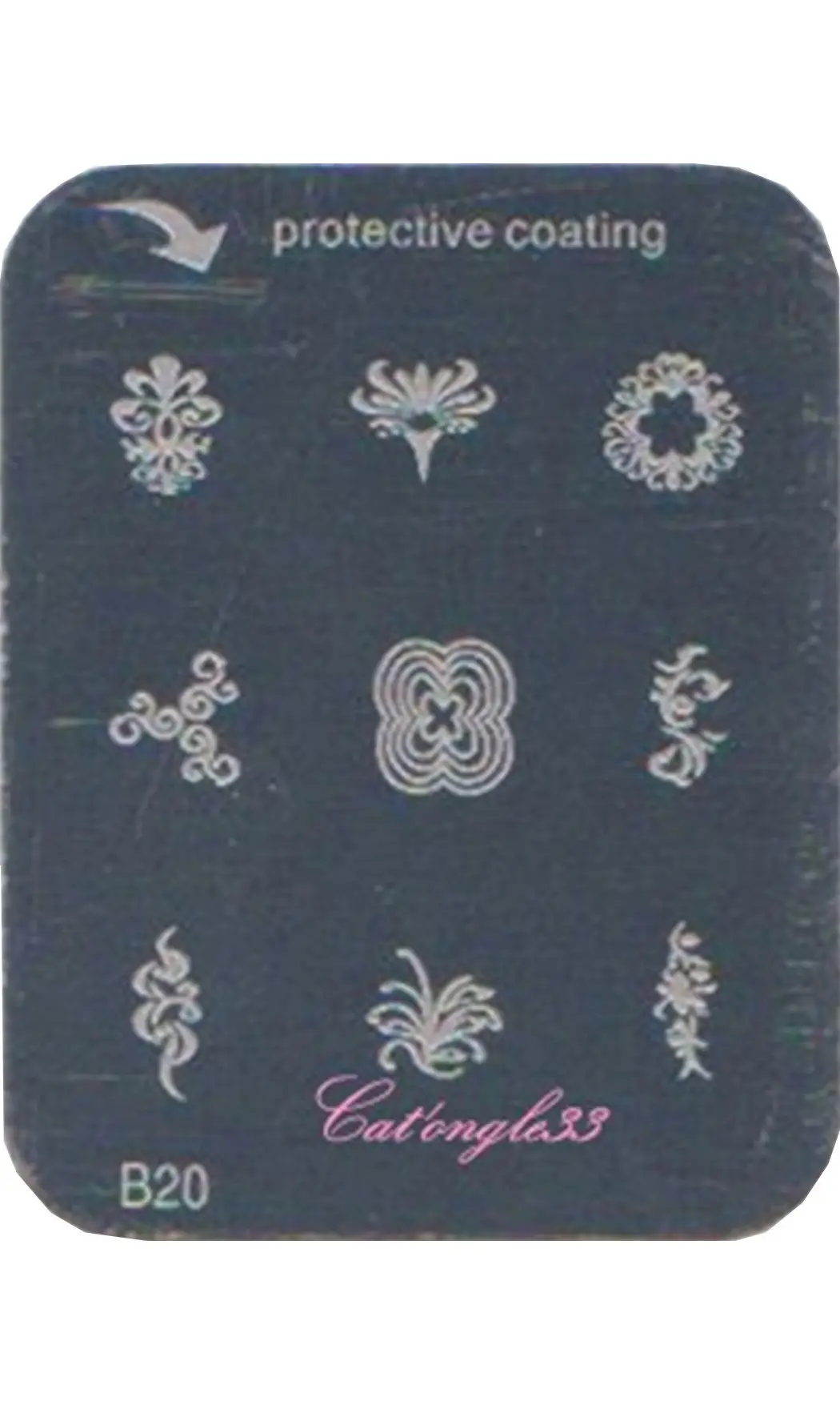 Plaque stamping B20 rectangle nail art