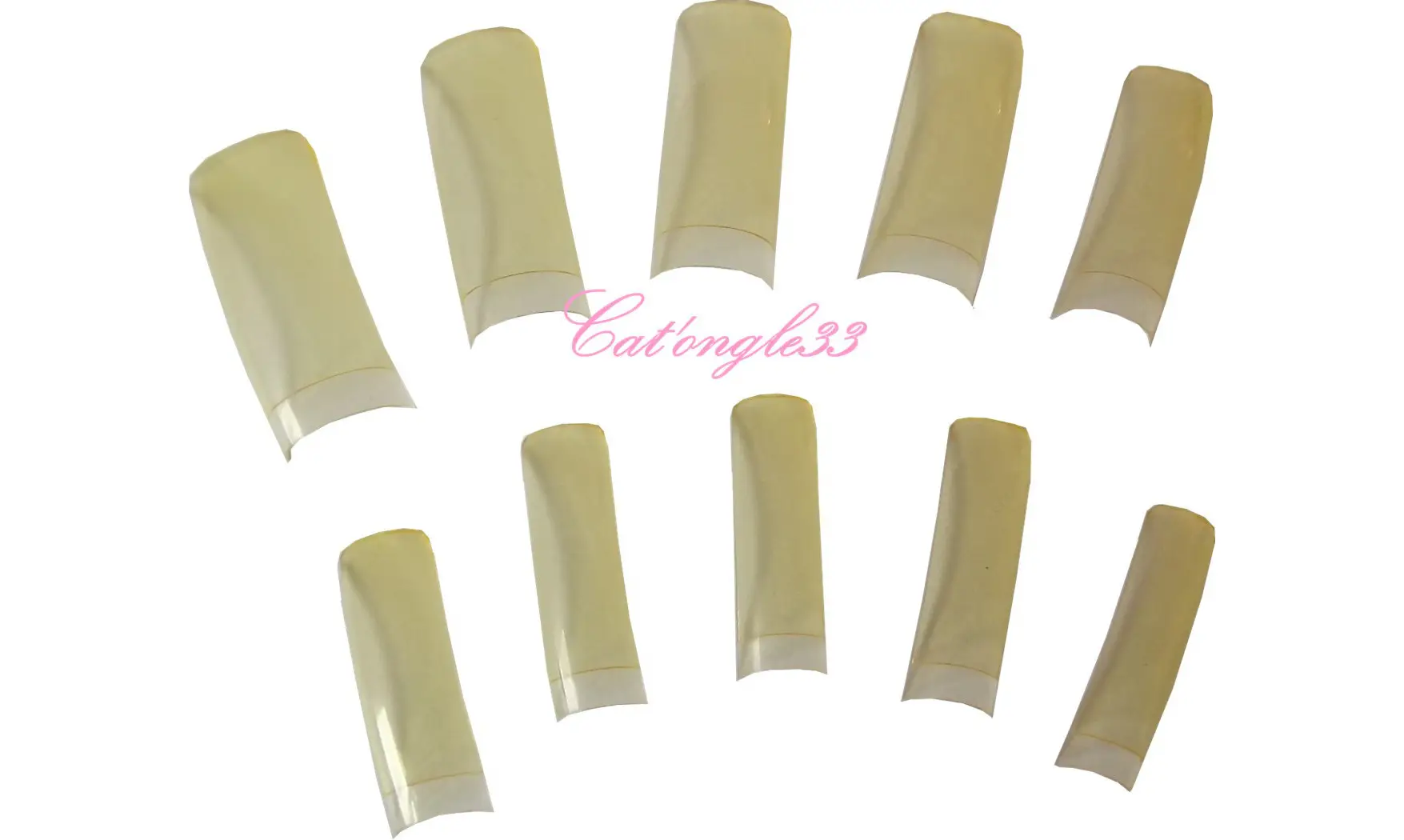 Capsules tips french jaune transparente