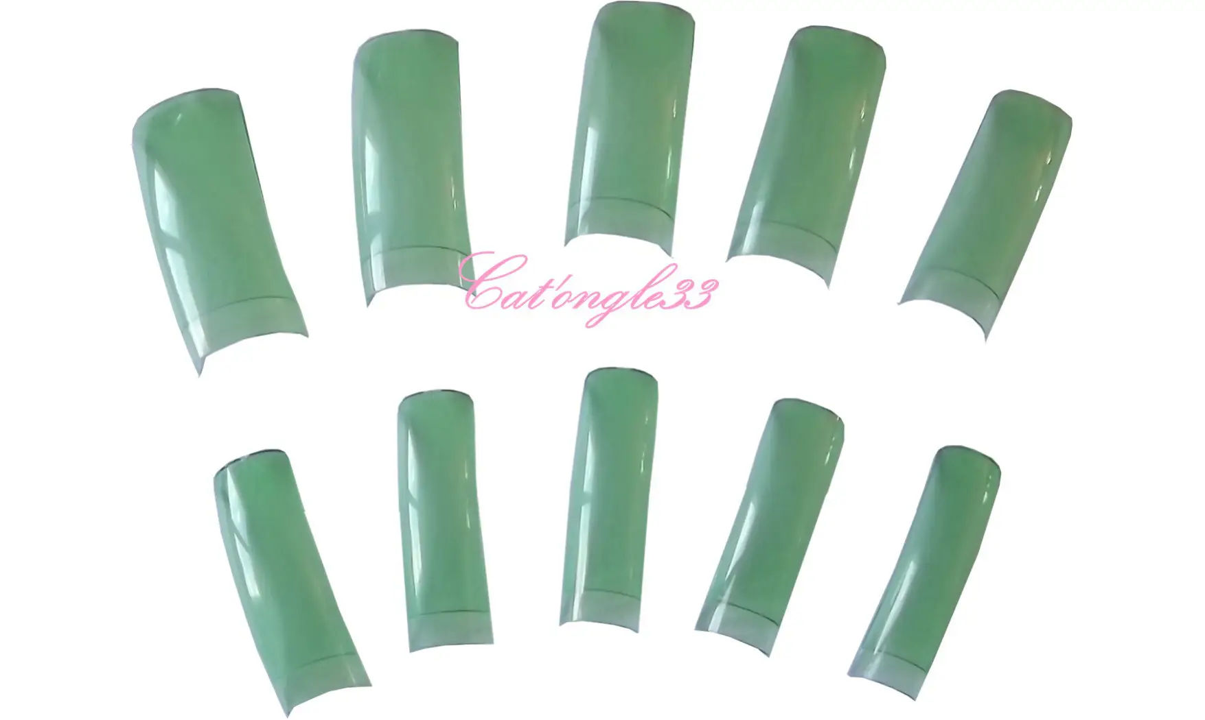 Capsules tips french verte transparente