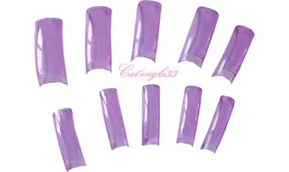 Capsules tips french violet transparente