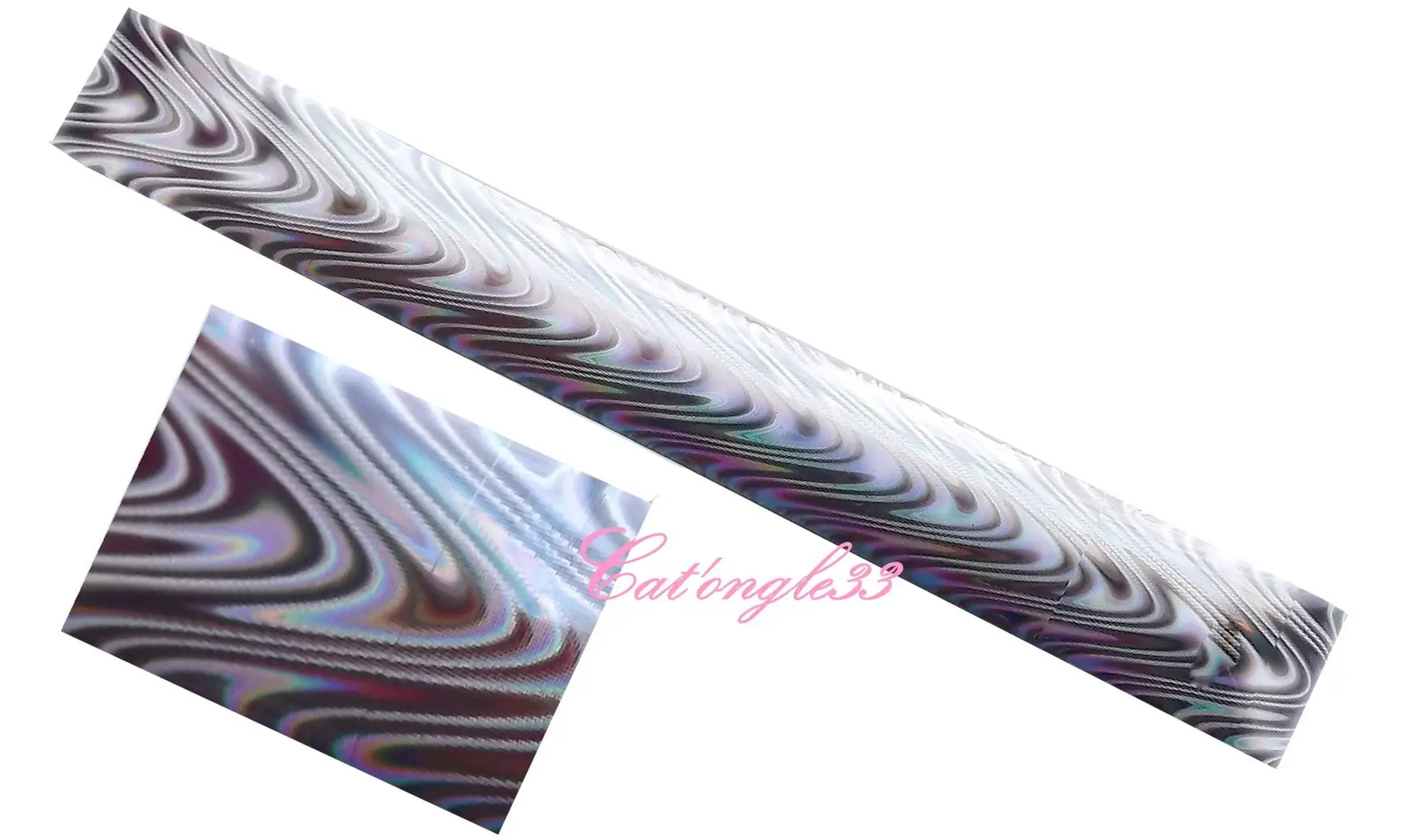 Foils ondulé argent nail art 20 cm