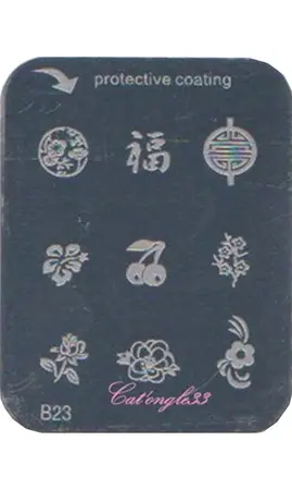 Plaque stamping B23 rectangle nail art