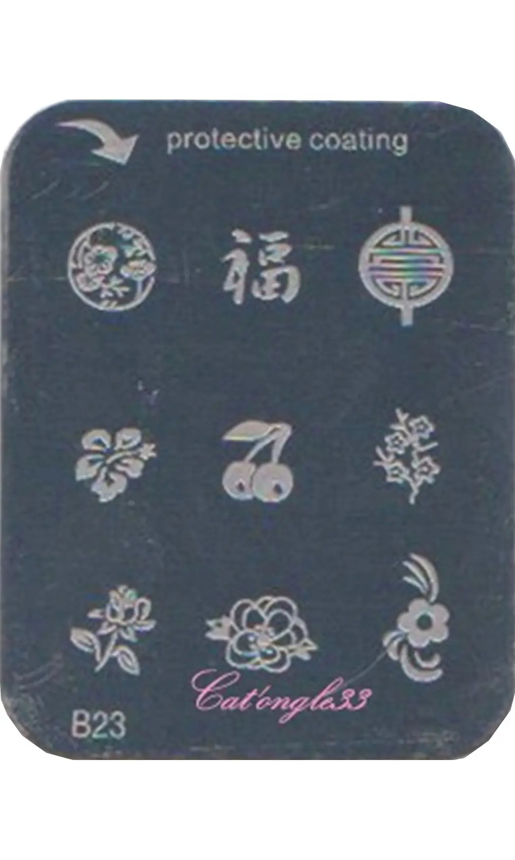 Plaque stamping B23 rectangle nail art