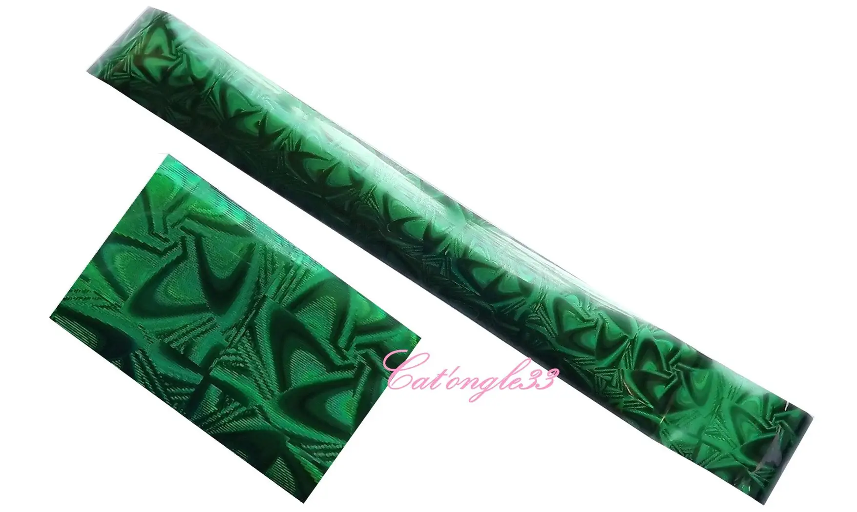 Foils plume verte hologramme 50cm