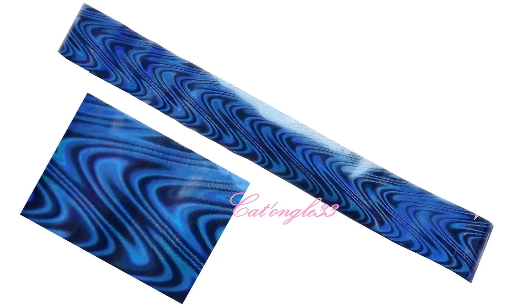 Foils ondulé bleu nail art 50cm