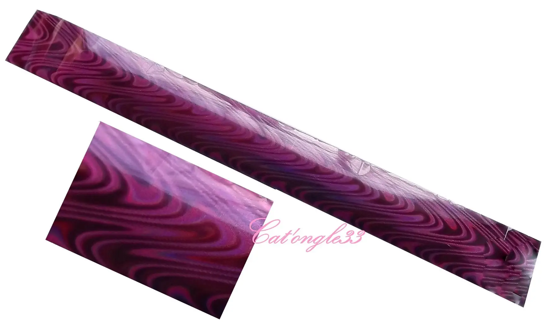 Foils ondulé rose nail art 50cm