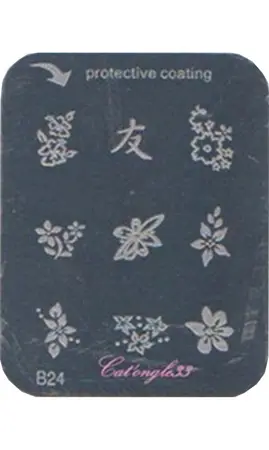 Plaque stamping B24 rectangle nail art