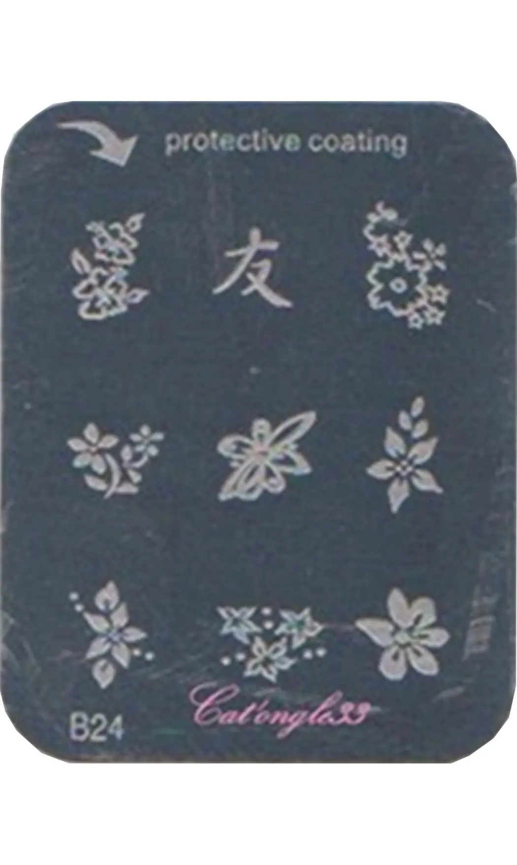 Plaque stamping B24 rectangle nail art