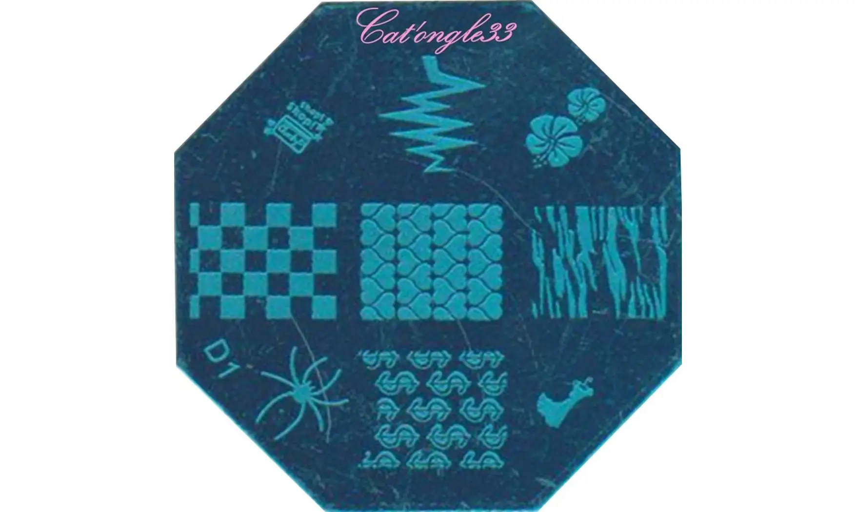 Plaque octogonal D01 stamping nail art