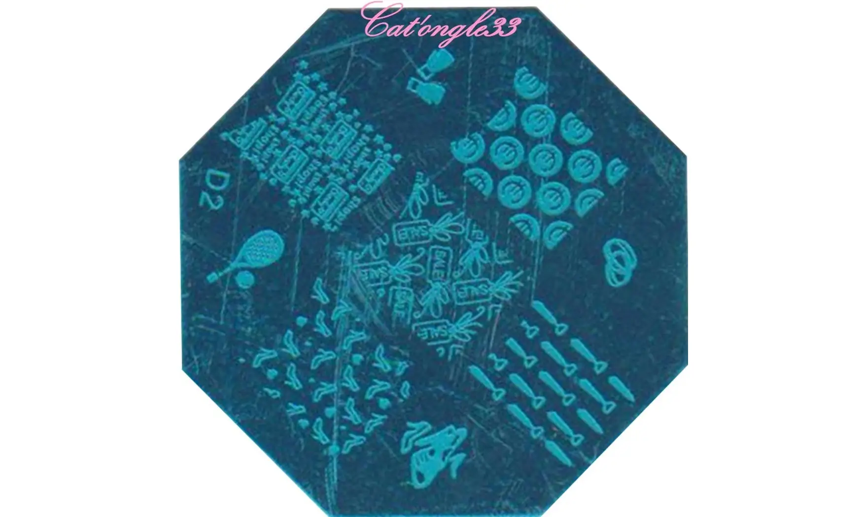 Plaque octogonal D02 stamping nail art