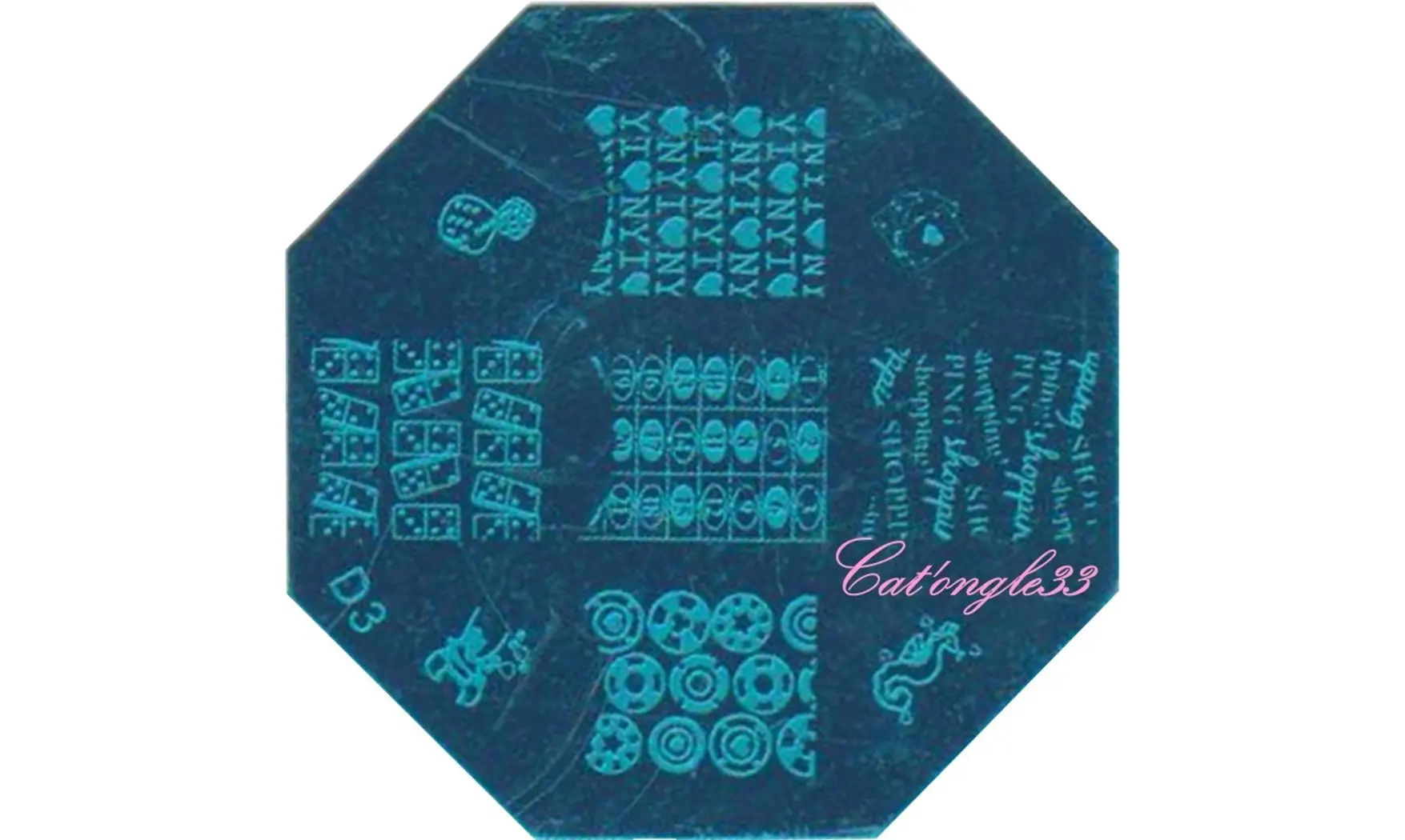 Plaque octogonal D03 stamping nail art