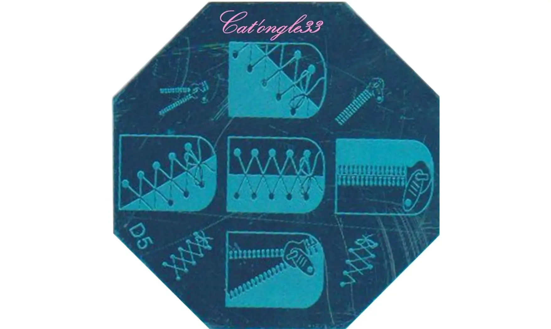 Plaque octogonal D05 stamping nail art
