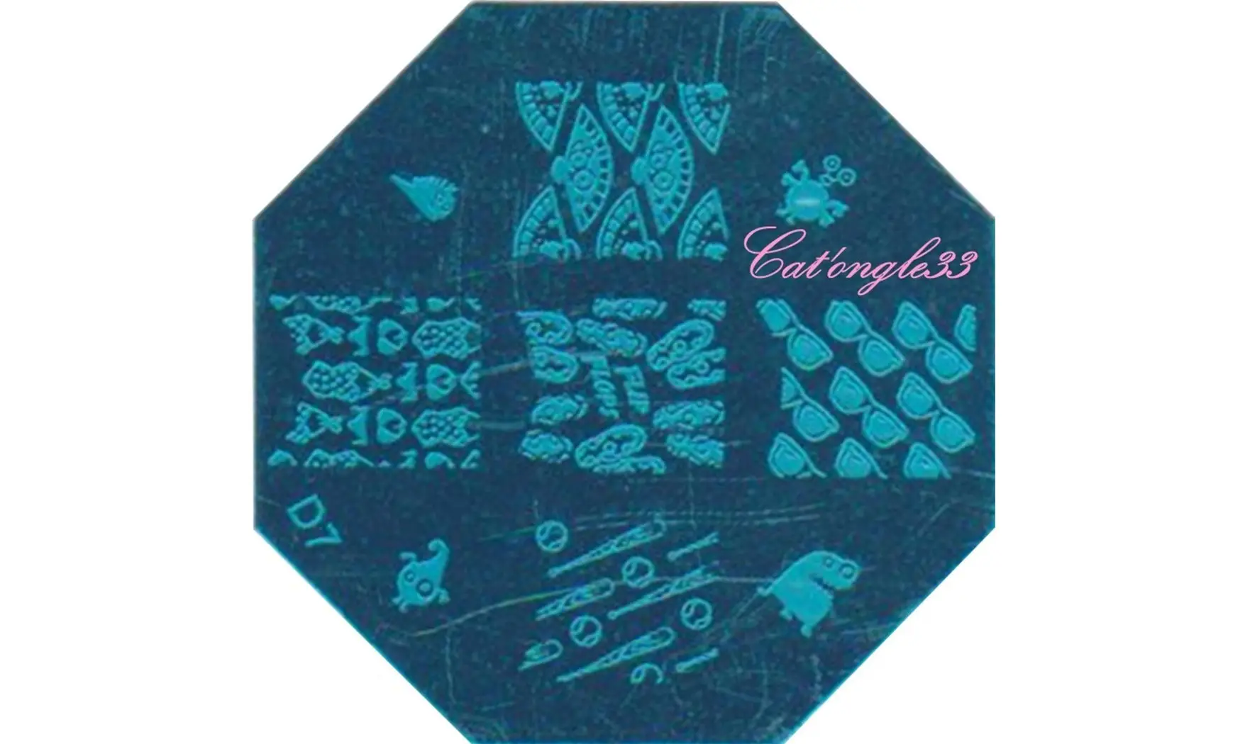 Plaque octogonal D07 stamping nail art