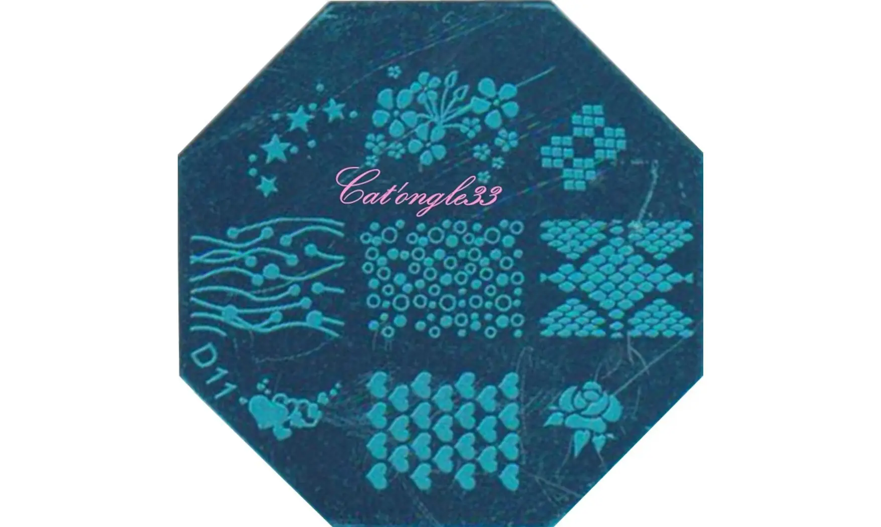 Plaque octogonal D11 stamping nail art