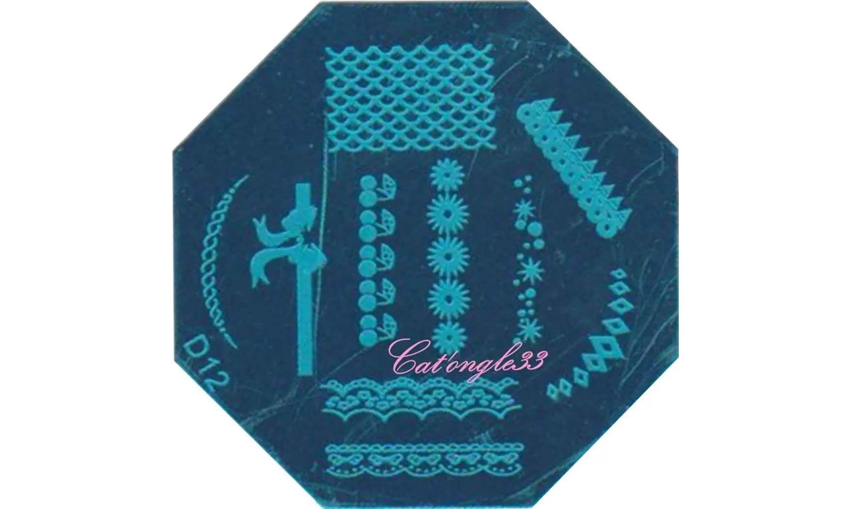 Plaque octogonal D12 stamping nail art
