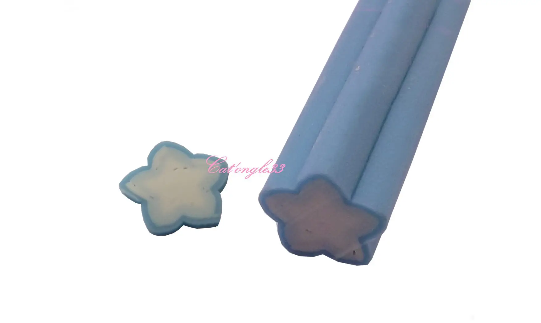 Baton fimo étoile bleu clair