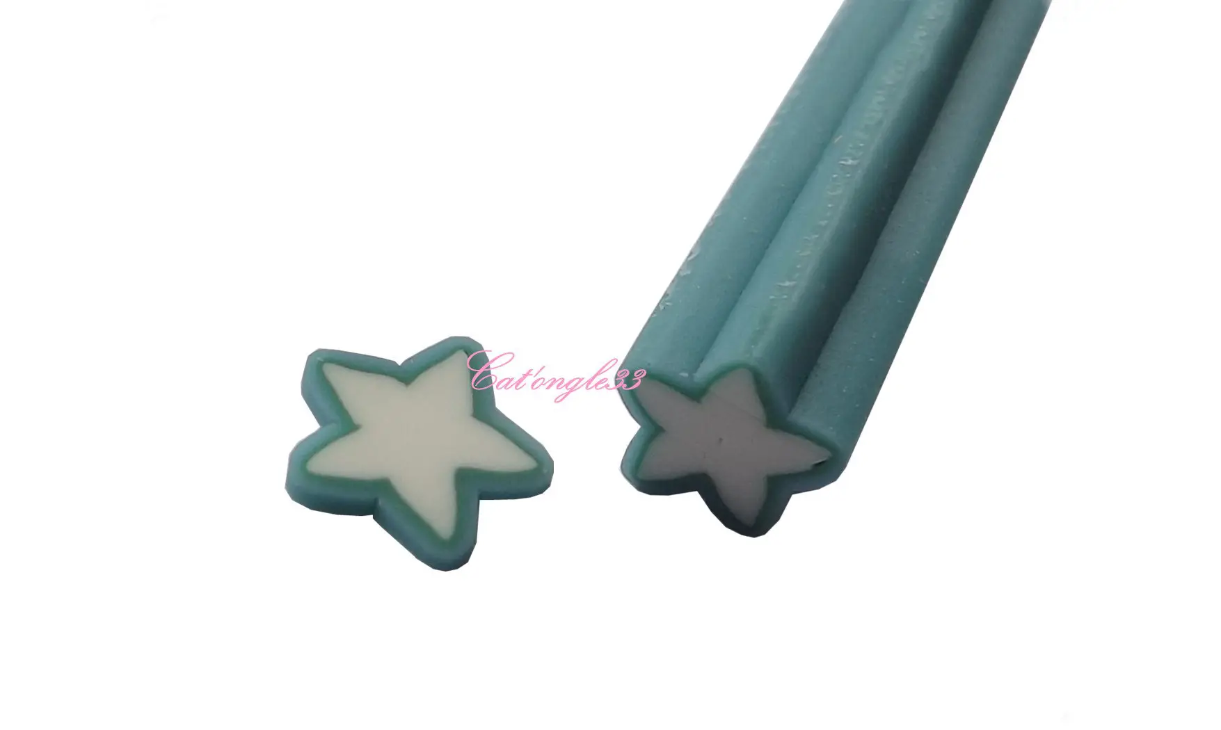 Baton fimo étoile bleu vert